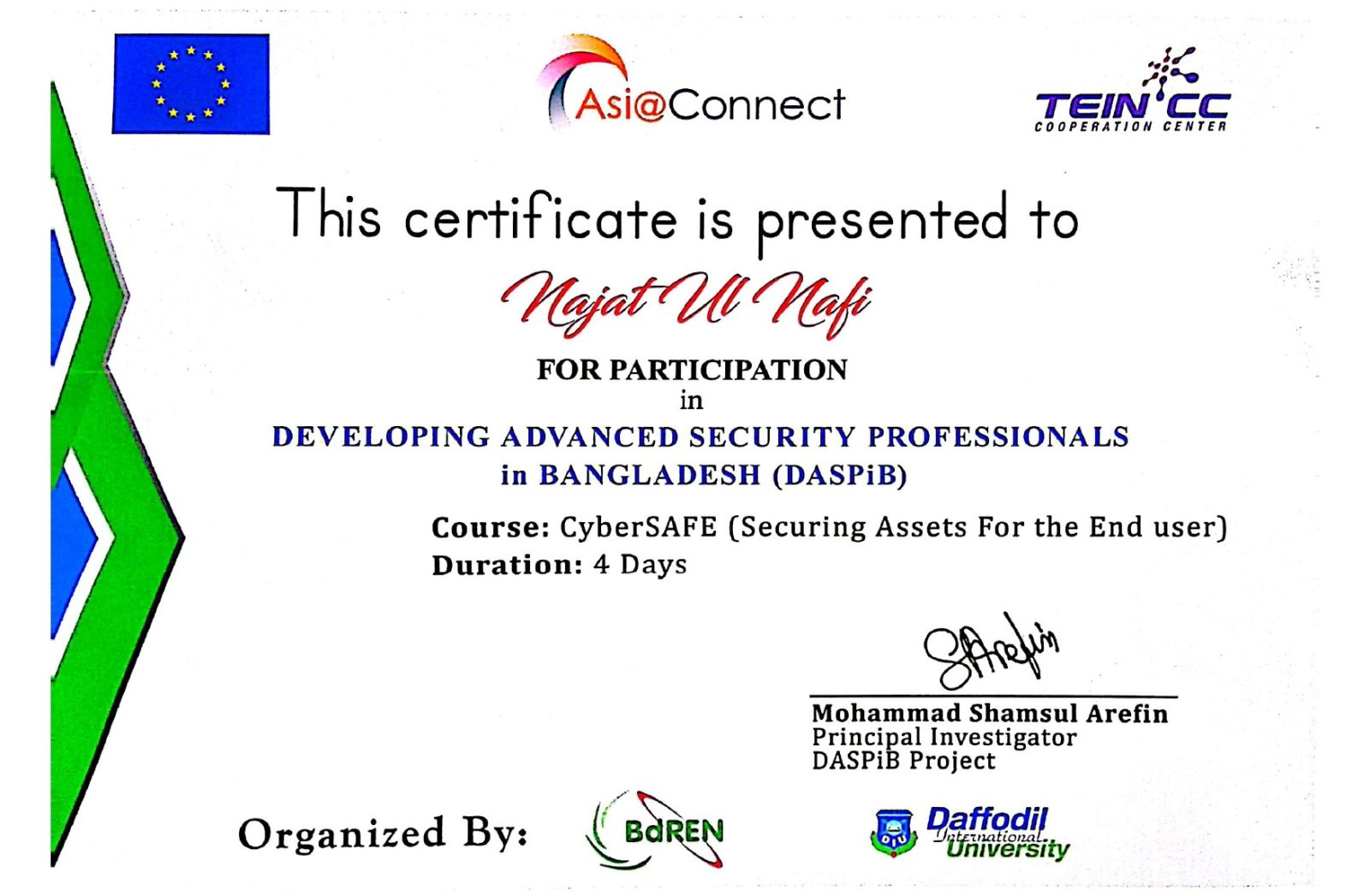 Cyber Safe certificate